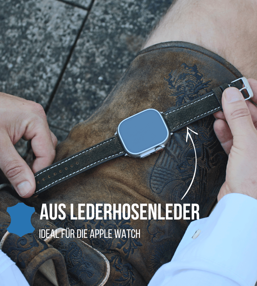 Apple Watch® Lederhosenbandl | Braun