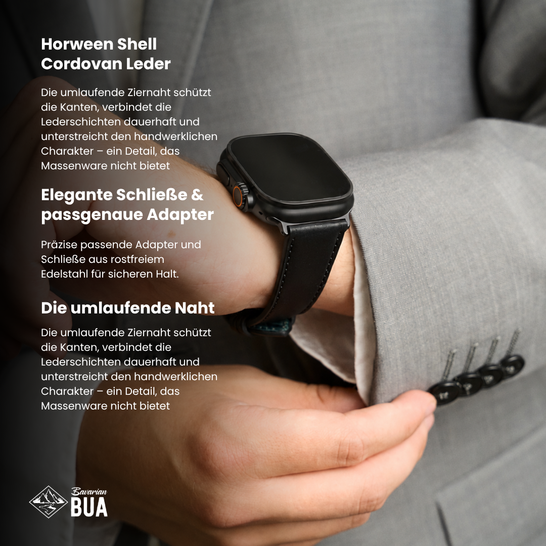 Shell Cordovan Lederband für die Apple Watch