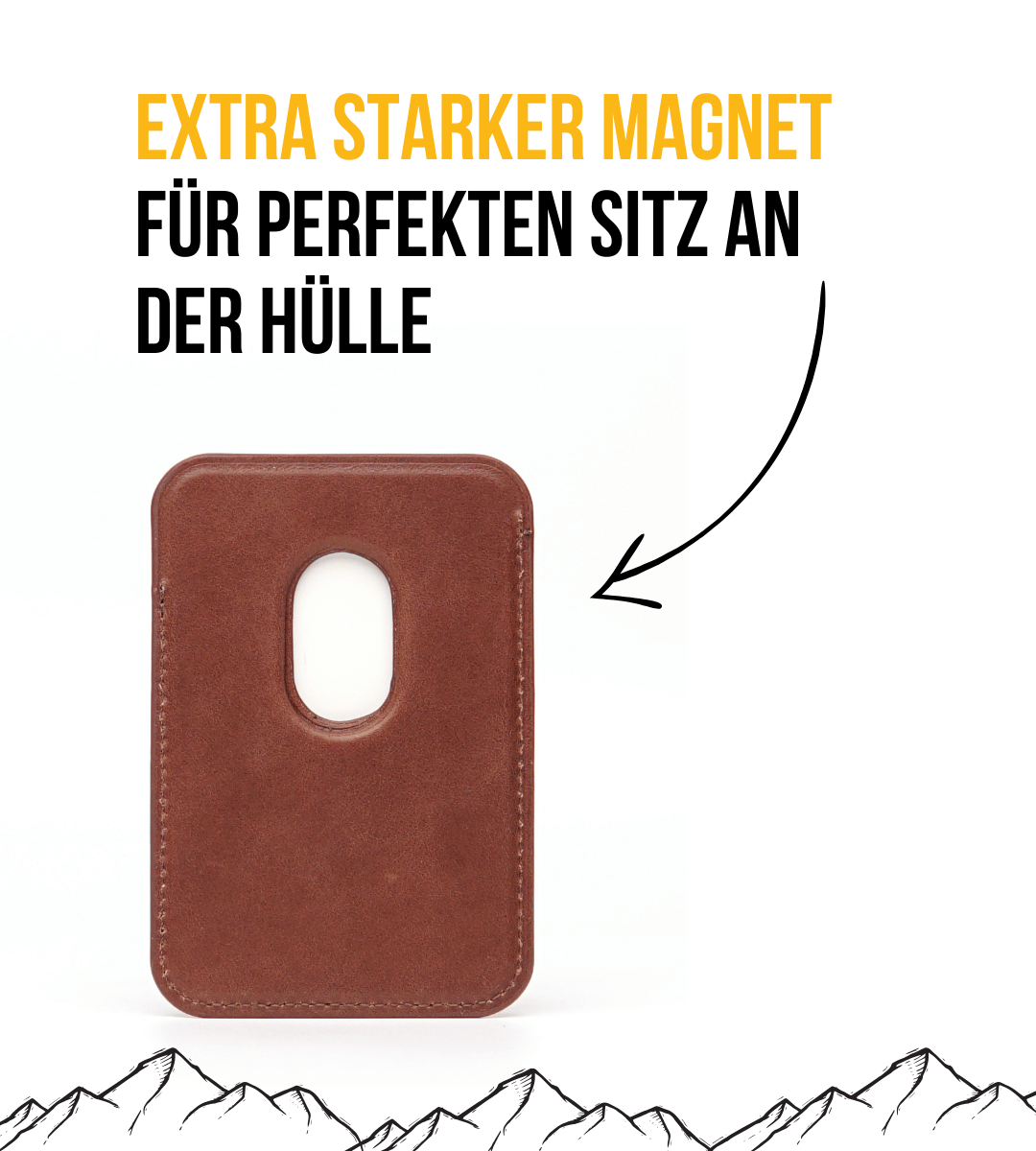Leder Wallet für iPhone mit MagSafe | Braun