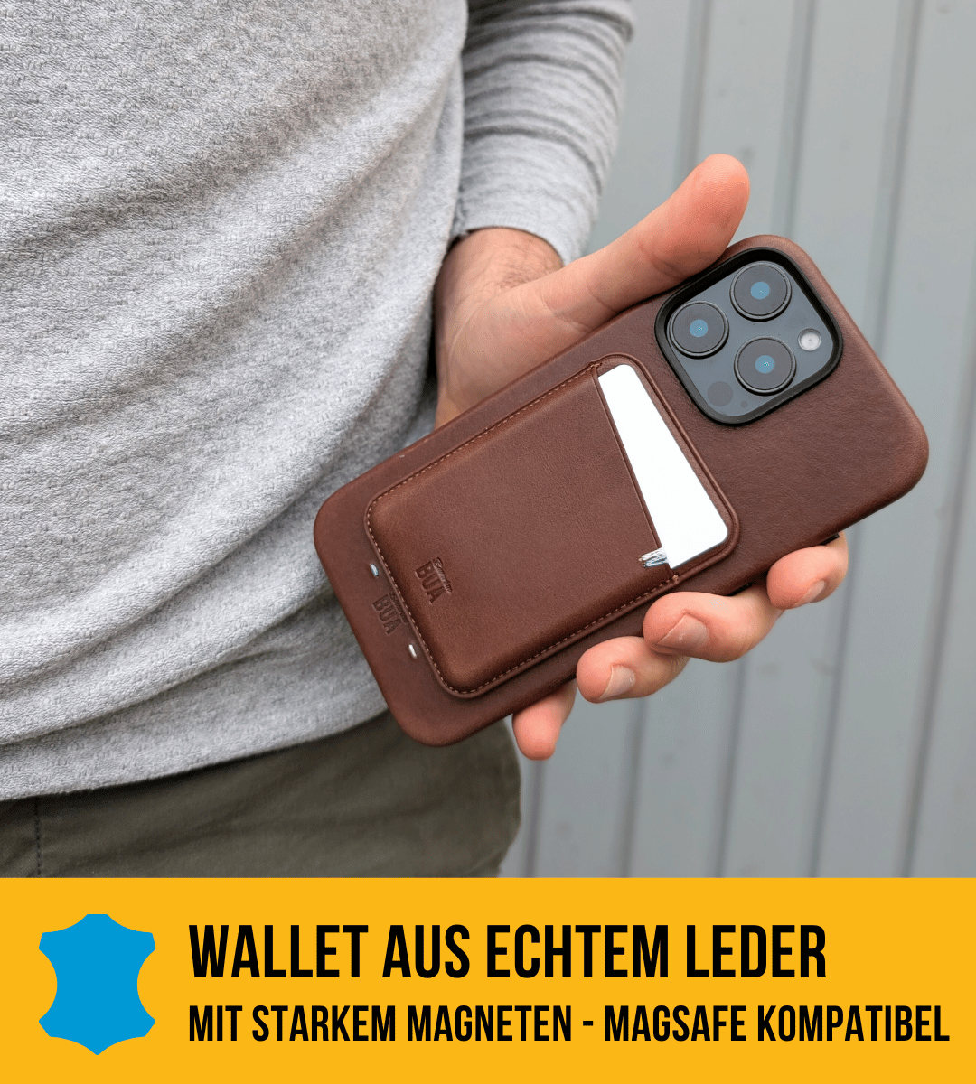 Leder Wallet für iPhone mit MagSafe | Braun