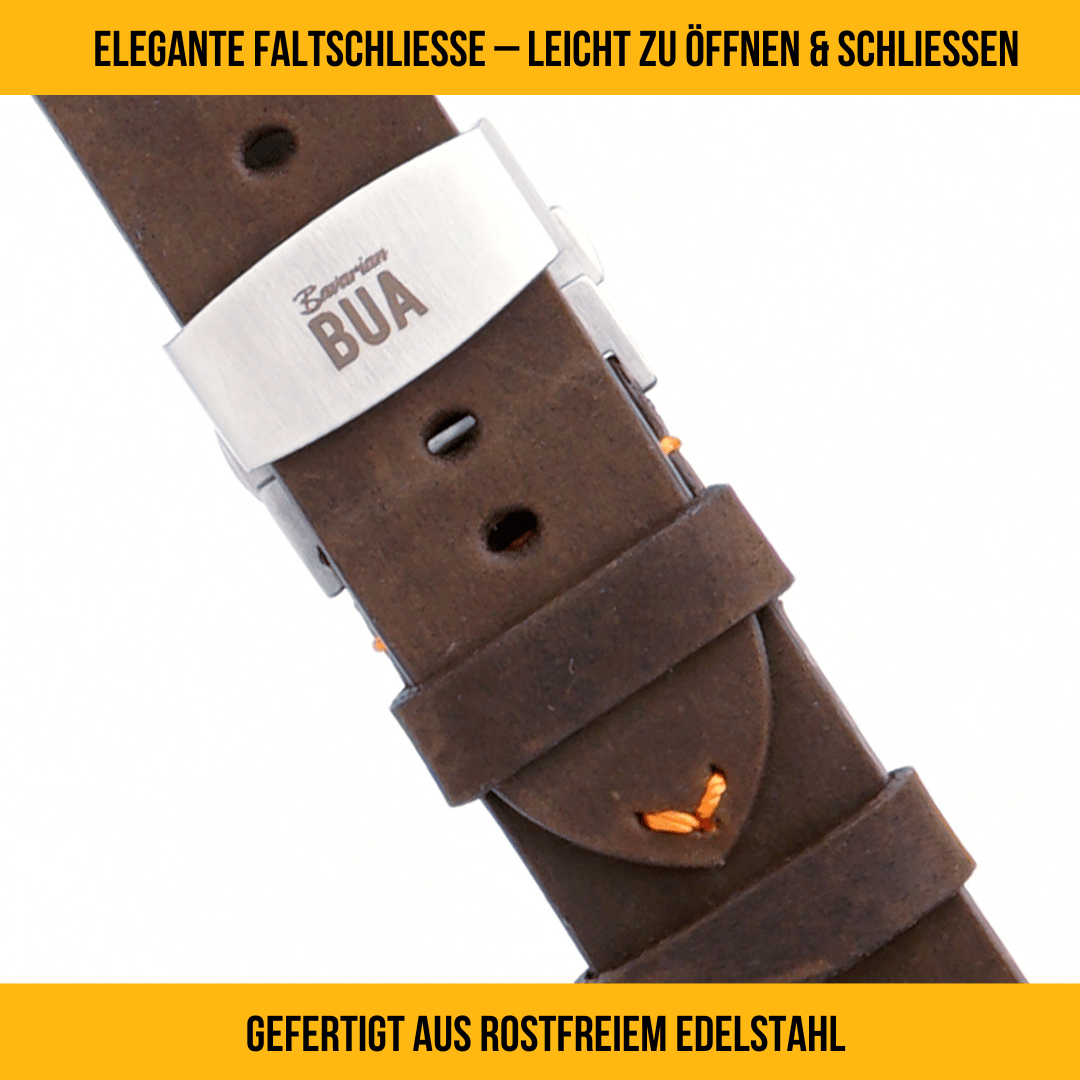 Wasserfestes Lederarmband für die Apple Watch Ultra | Braun