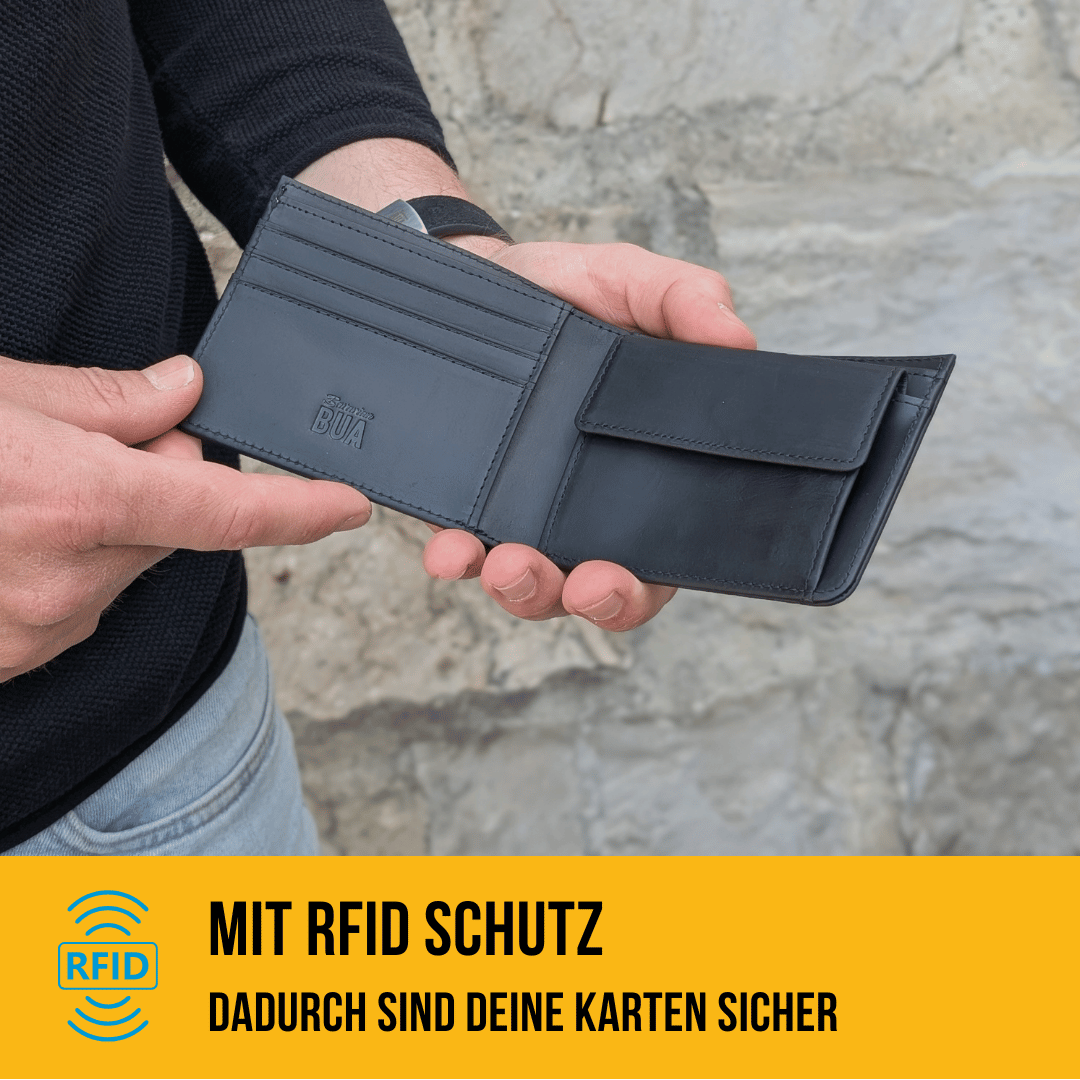 Geldbeutel aus Echtleder mit Münzfach