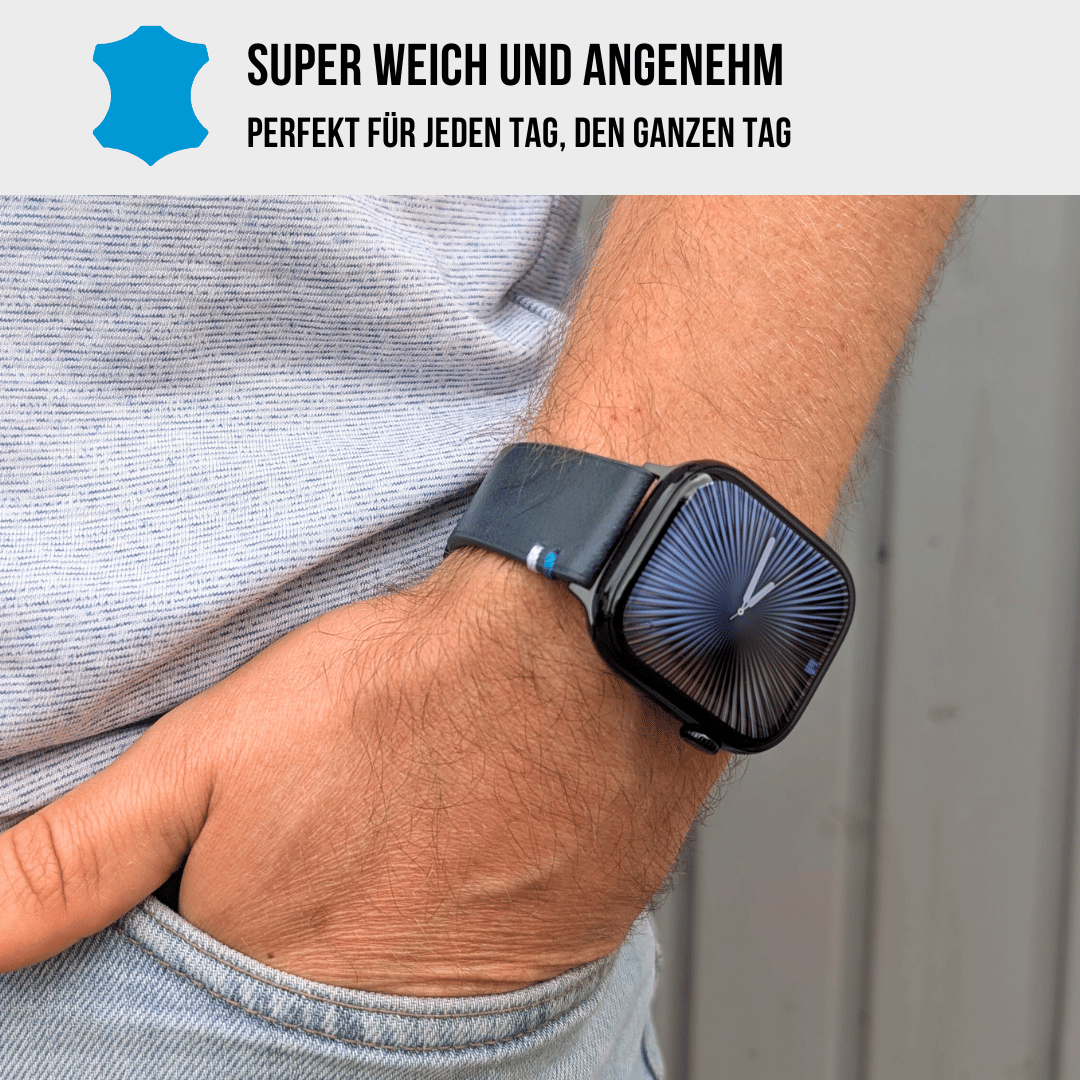 Weiches Lederband für Apple Watch aus Vollnarbenleder