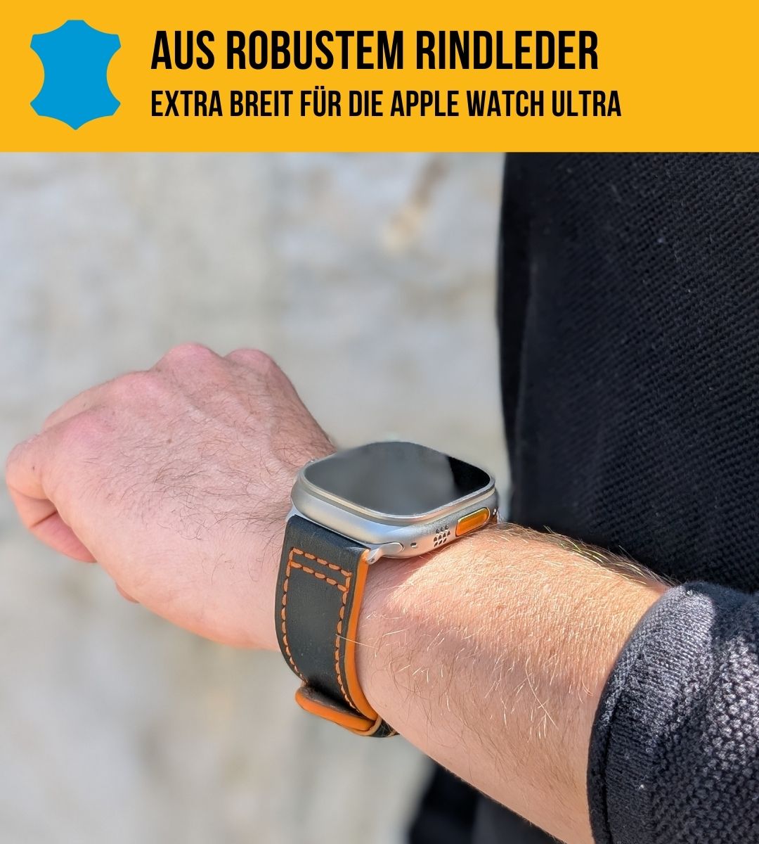 Limited Edition Schwarz Orange für die Apple Watch Ultra 1+2