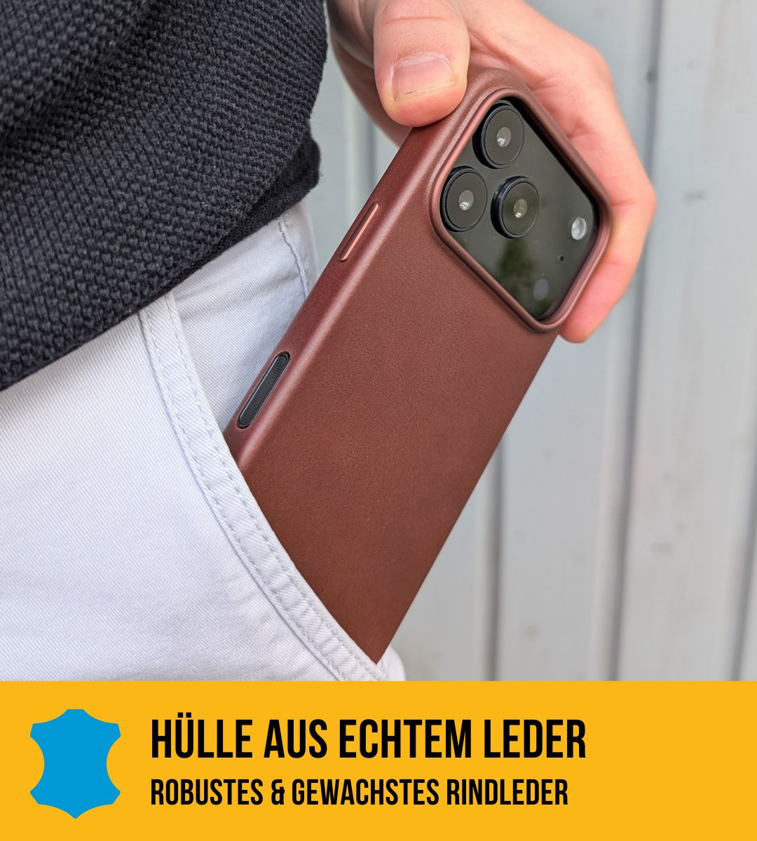 Leder Hülle für iPhone mit MagSafe | Braun