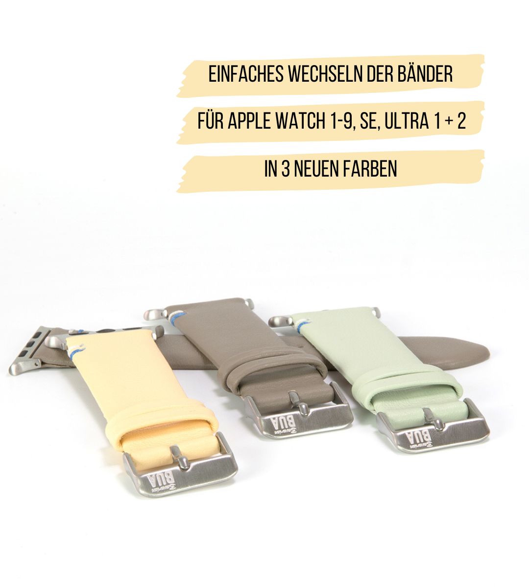 Damen Armband für die Apple Watch aus Kalbleder | Eiskaffee