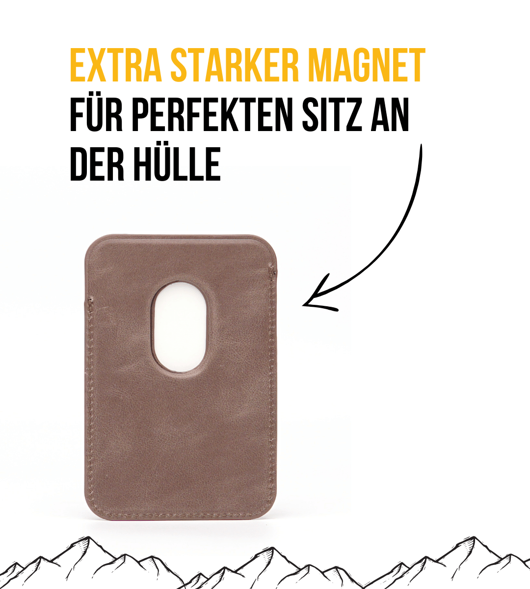 Leder Wallet für iPhone mit MagSafe | Braungrau