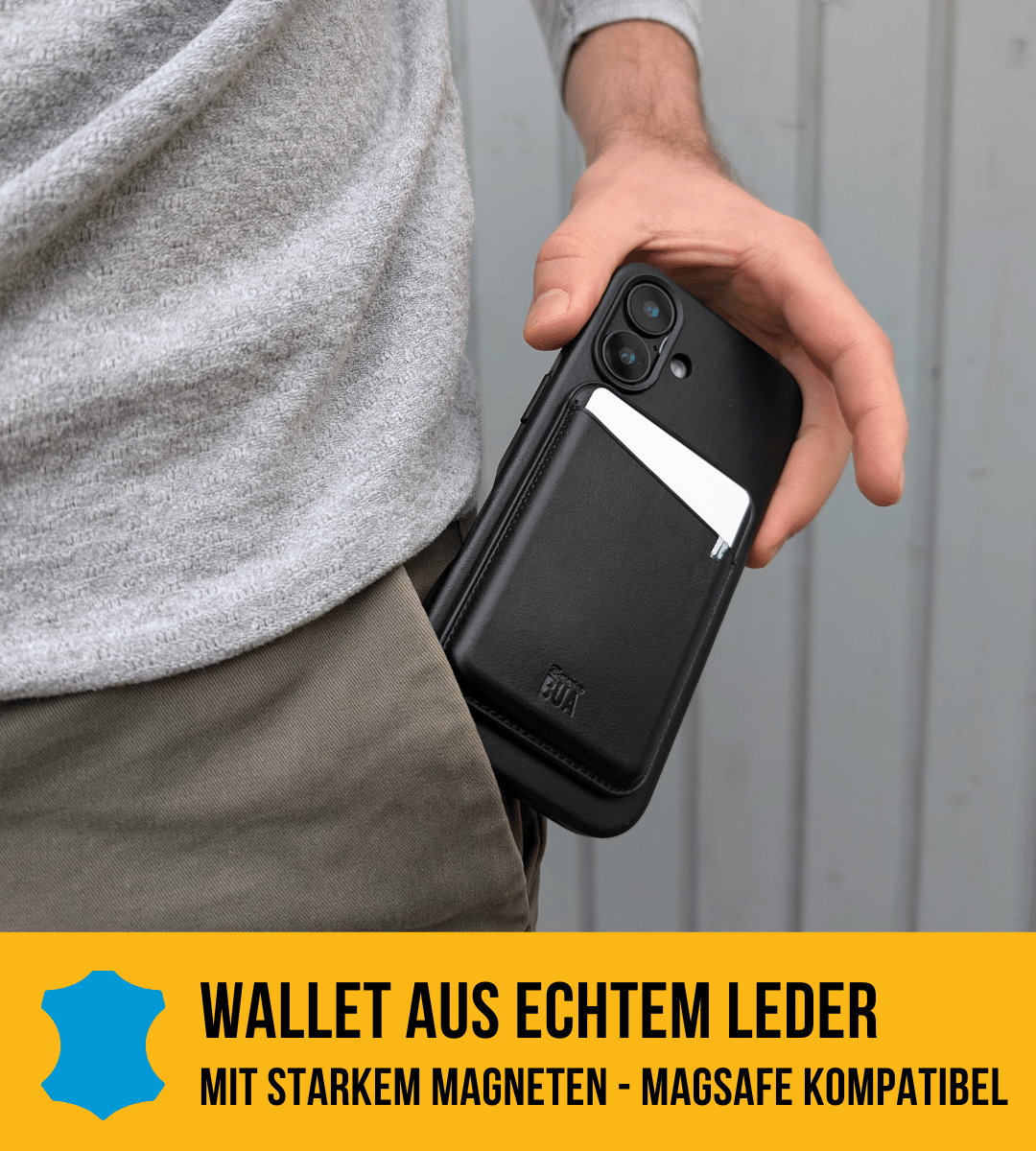 Leder Wallet für iPhone mit MagSafe | Schwarz