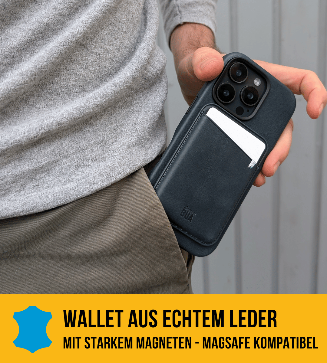 Leder Wallet für iPhone mit MagSafe | Blau