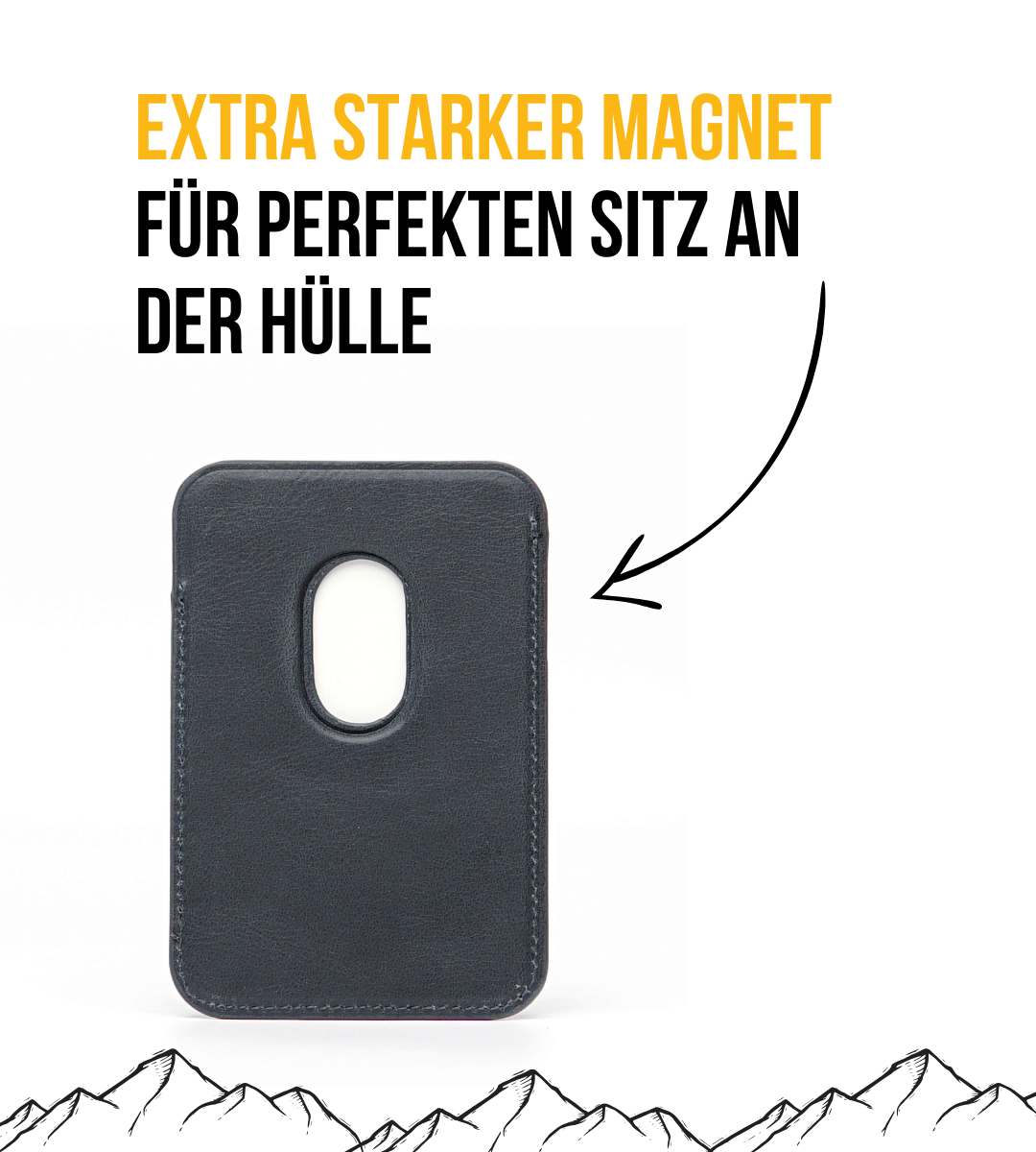 Leder Wallet für iPhone mit MagSafe | Dunkelblau