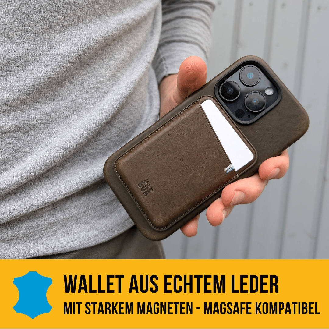 Leder Wallet für iPhone mit MagSafe | Olive