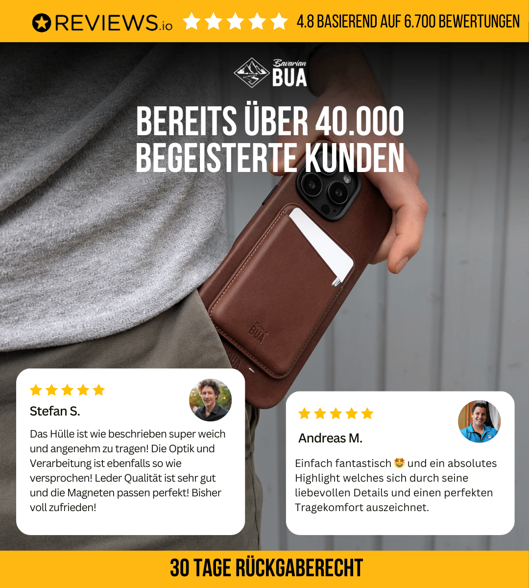 Set iPhone Hülle mit MagSafe Wallet | Braun