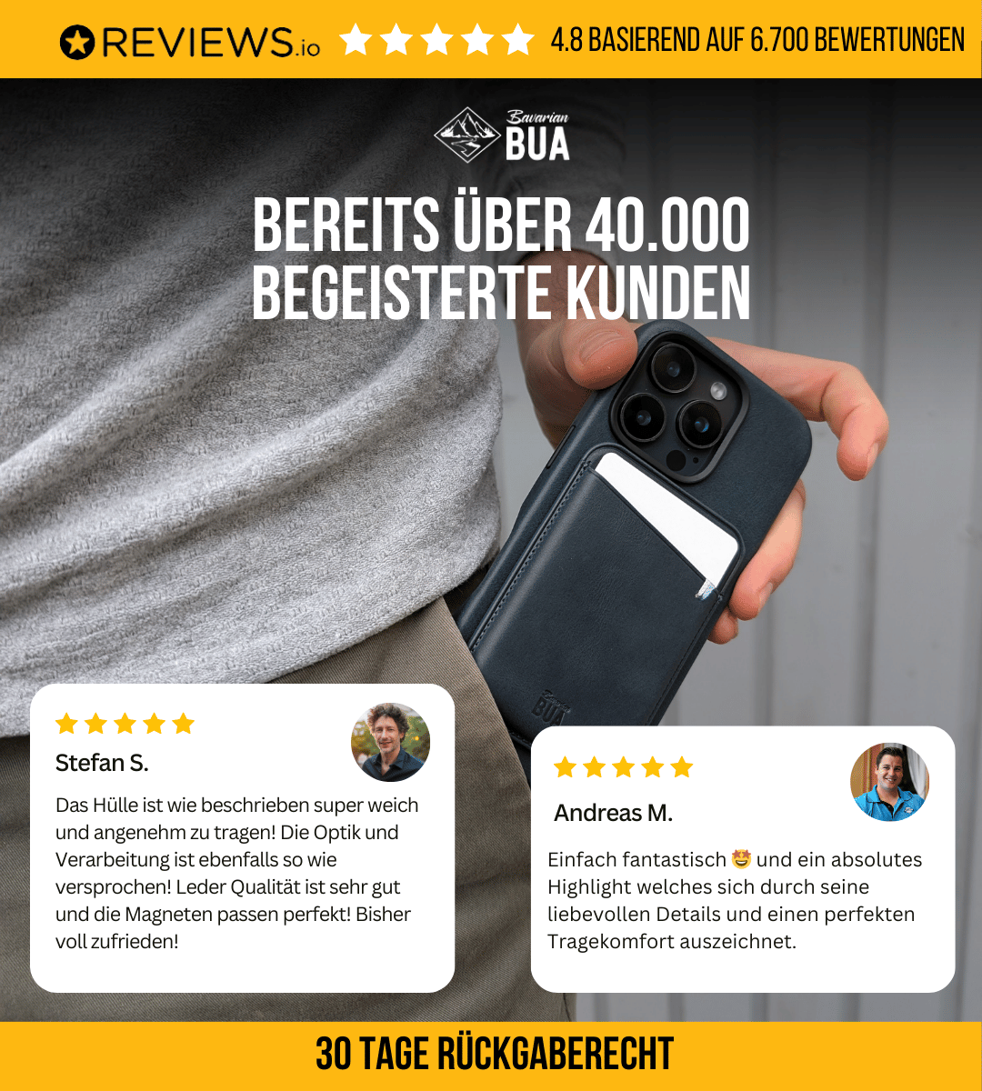 Leder Wallet für iPhone mit MagSafe | Dunkelblau