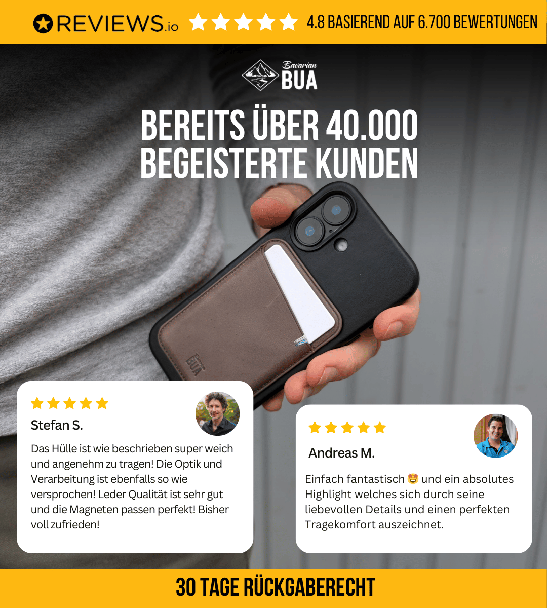 Leder Wallet für iPhone mit MagSafe | Braungrau