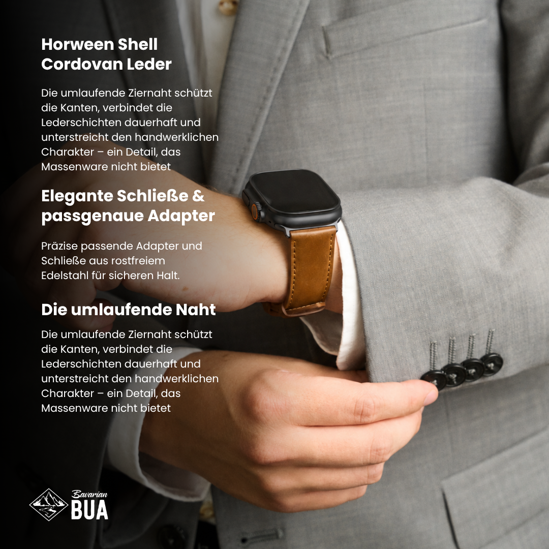 Shell Cordovan Lederband für die Apple Watch