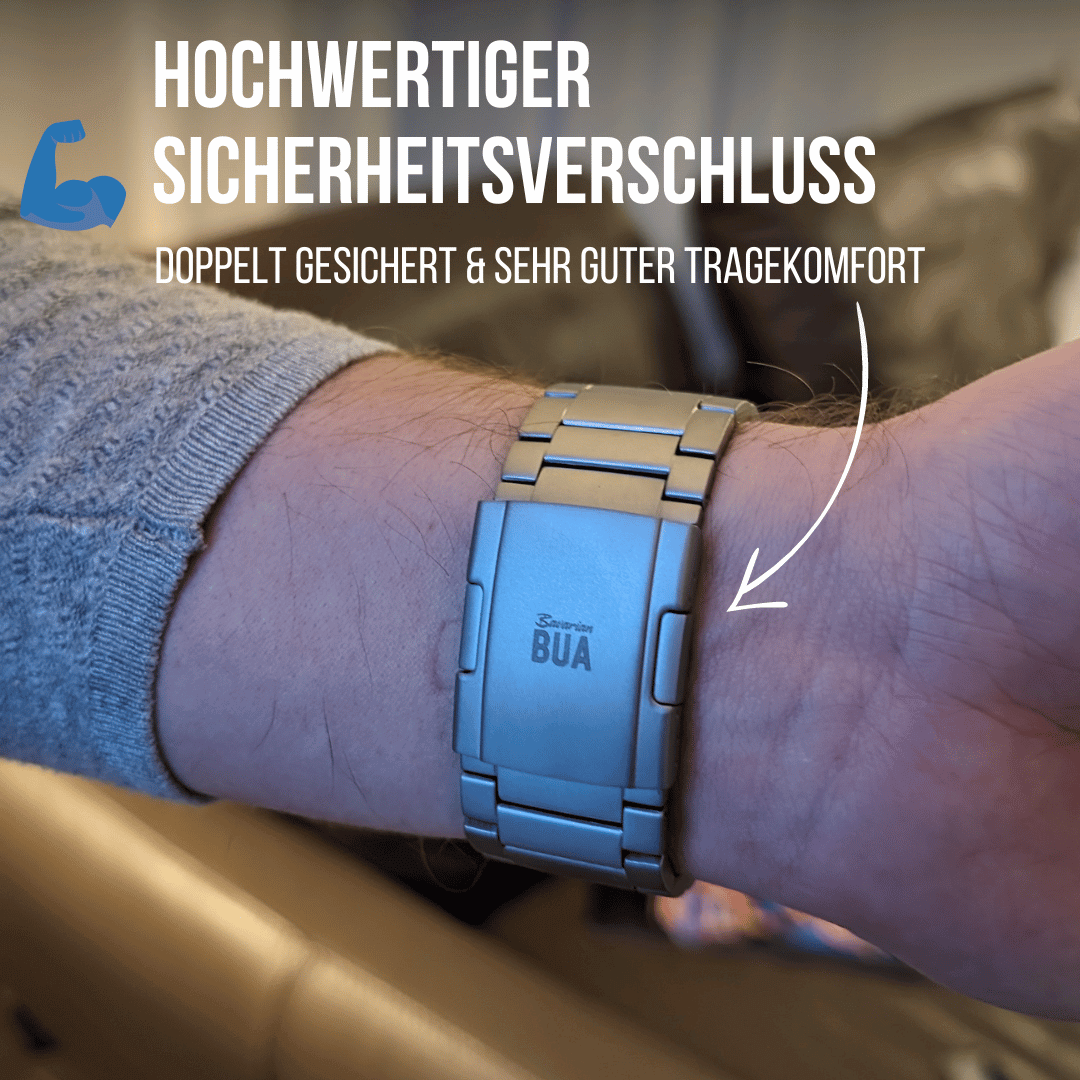 Set für Apple Watch Ultra | Titanband + Robustes Echtlederband Schwarz