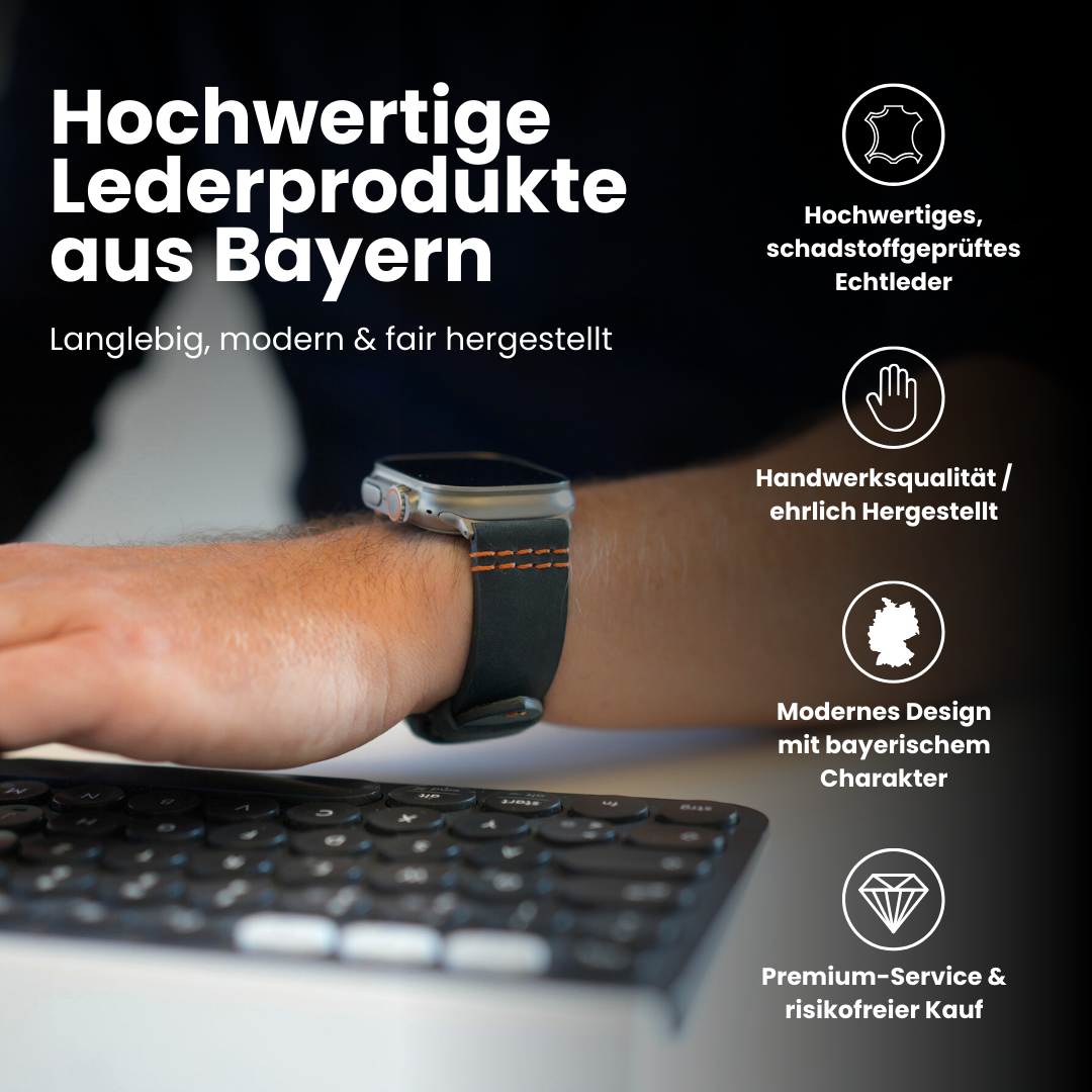 Wasserfestes Lederarmband für Apple Watch Ultra