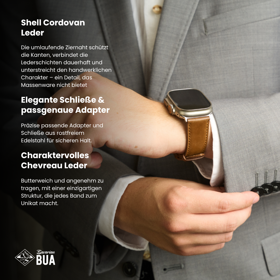 Shell Cordovan Lederband für die Apple Watch