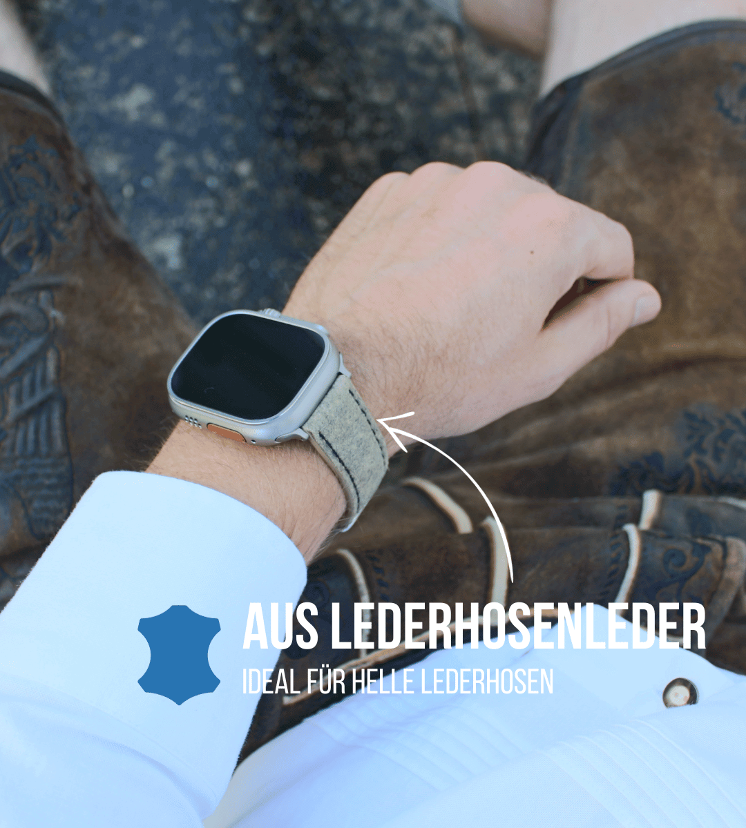 Apple Watch® Lederhosenbandl | Beige