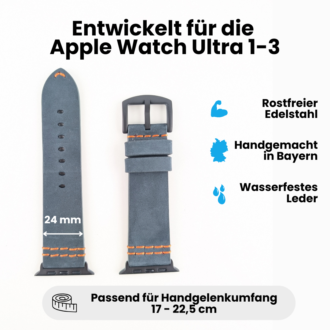 Wasserfestes Lederarmband für Apple Watch Ultra
