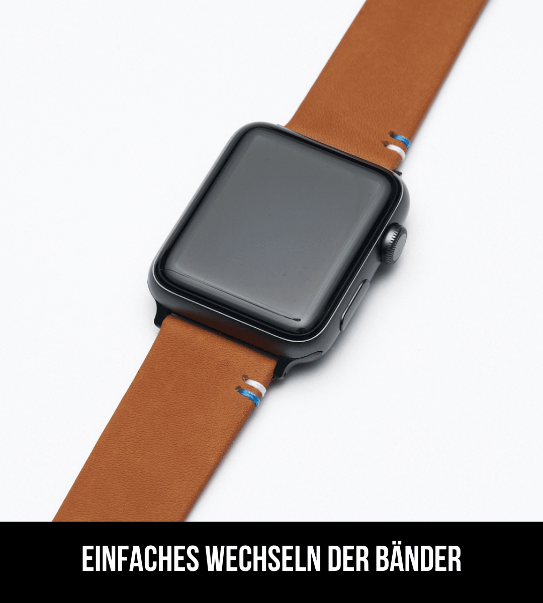 Armband für die Apple Watch aus Kalbleder | Hellbraun Herz