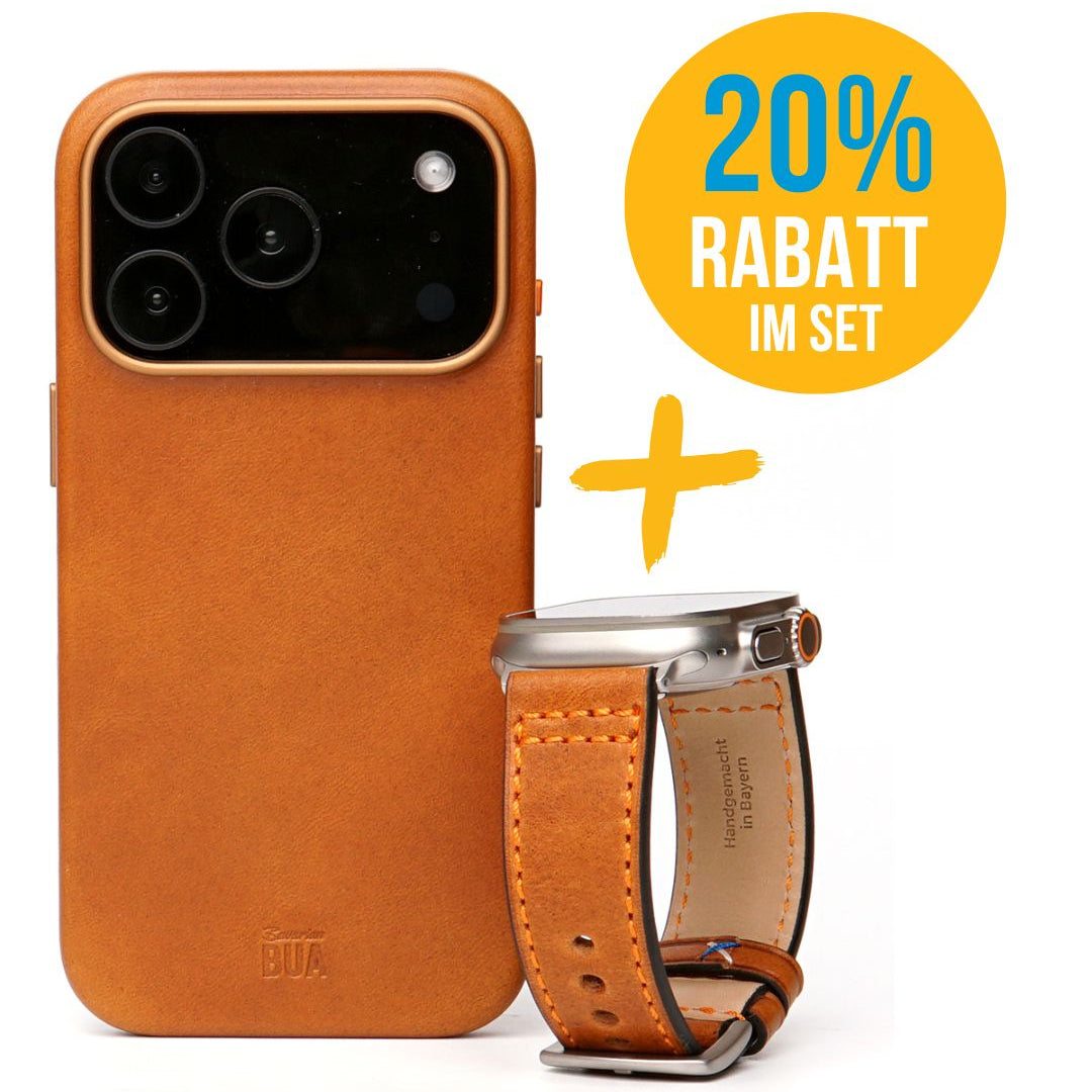 Set iPhone Hülle mit Band für die Apple Watch Ultra | Hellbraun