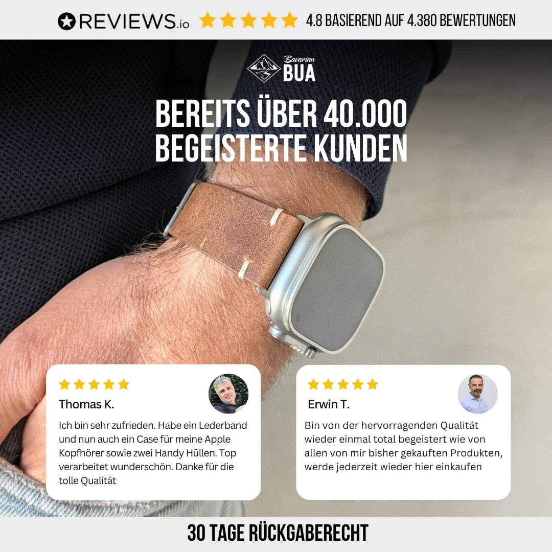 Limitiertes Wasserfestes Heinen Leder Armband für Apple Watch