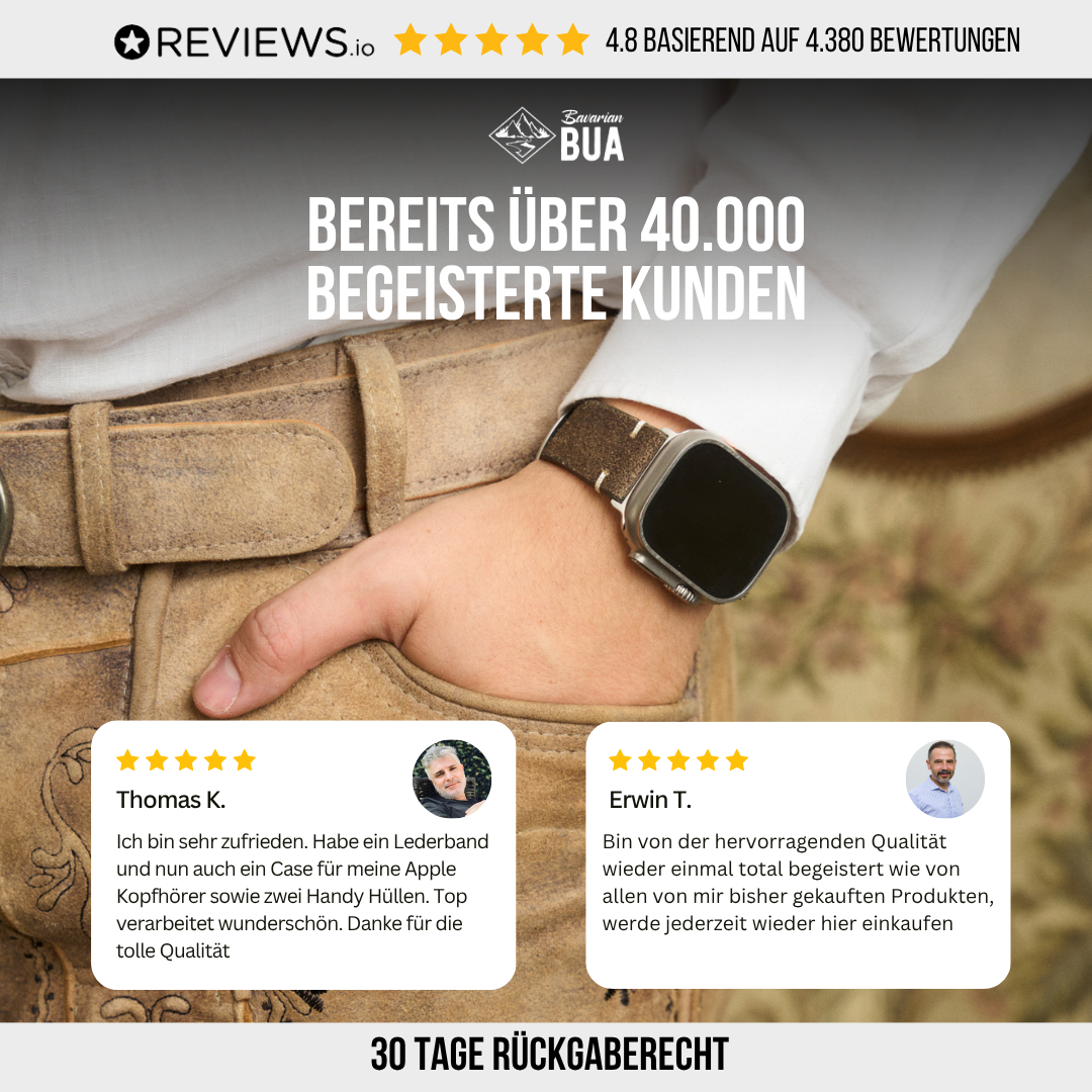 Lederhosenleder Armband für die Apple Watch