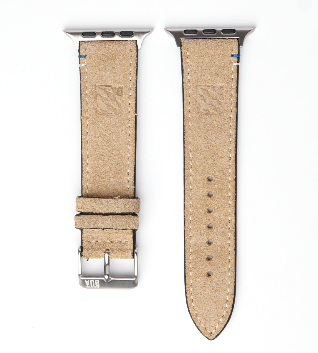 Armband für die Apple Watch aus Wildleder | Beige Wappen
