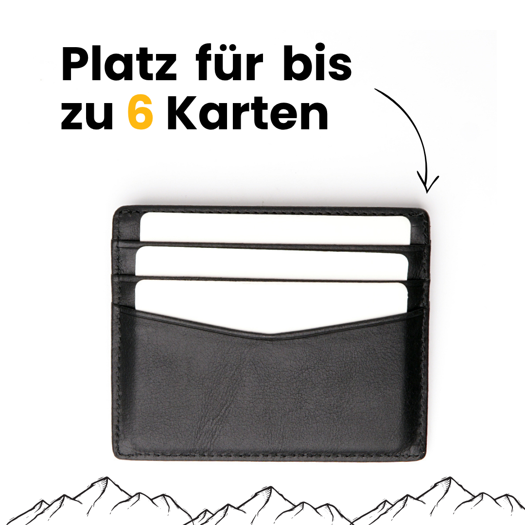 Schlankes Kartenetui aus Echtleder