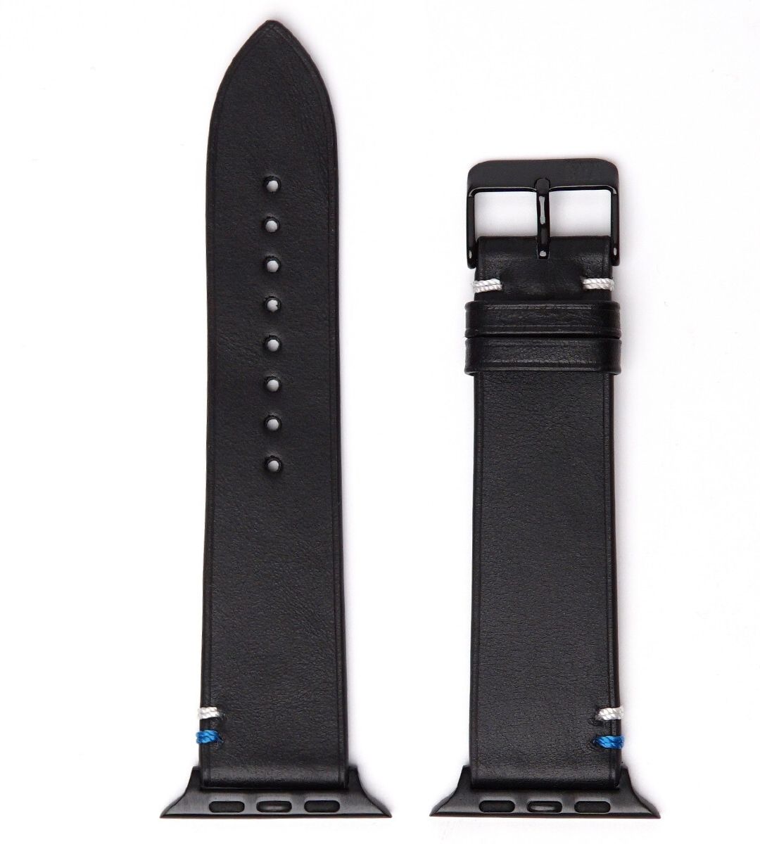Weiches Lederband für die Apple Watch aus Vollnarbenleder in Schwarz