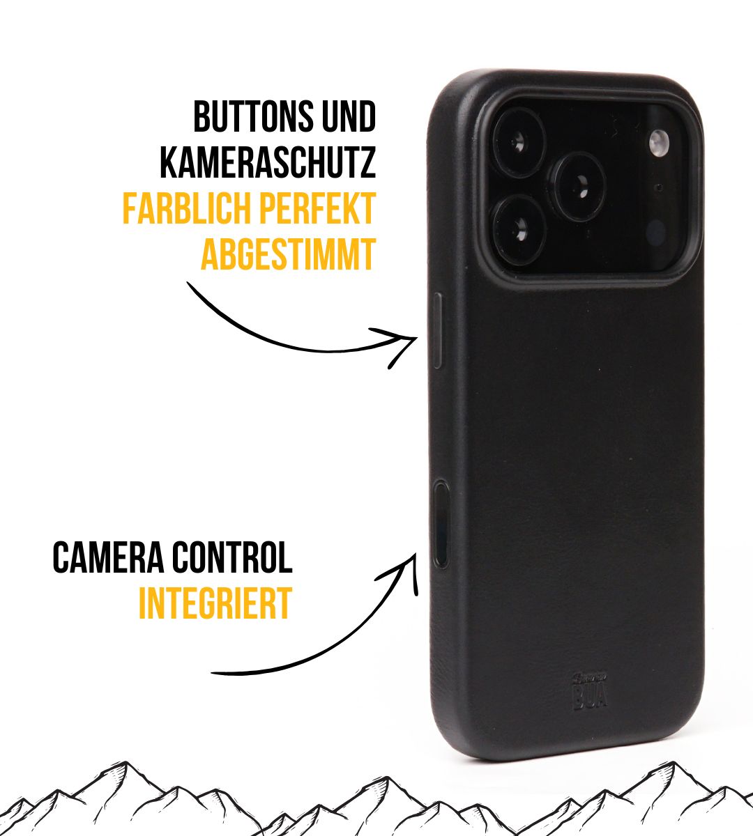 Leder Hülle für iPhone mit MagSafe | Schwarz