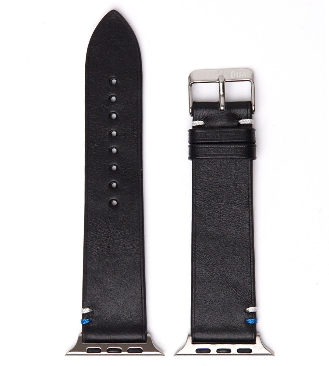 Weiches Lederband für die Apple Watch aus Vollnarbenleder in Schwarz