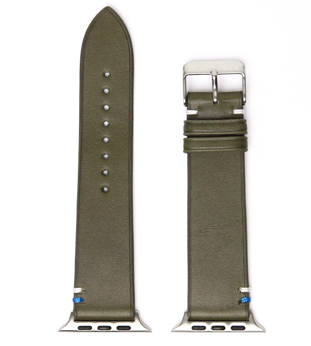 Weiches Lederband für Apple Watch aus Vollnarbenleder Olive