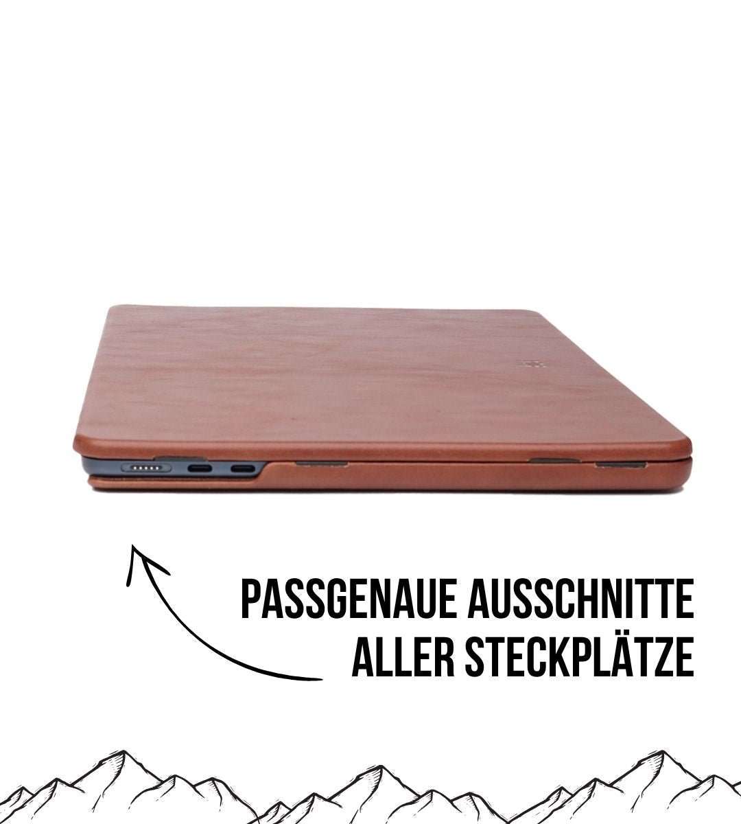 Fesche MacBook Pro und MacBook Air Hülle aus echtem Leder - Braun