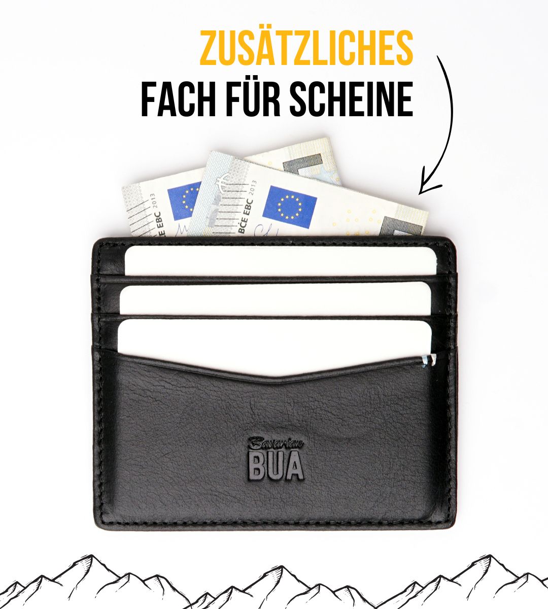 Schlankes Kartenetui aus Echtleder