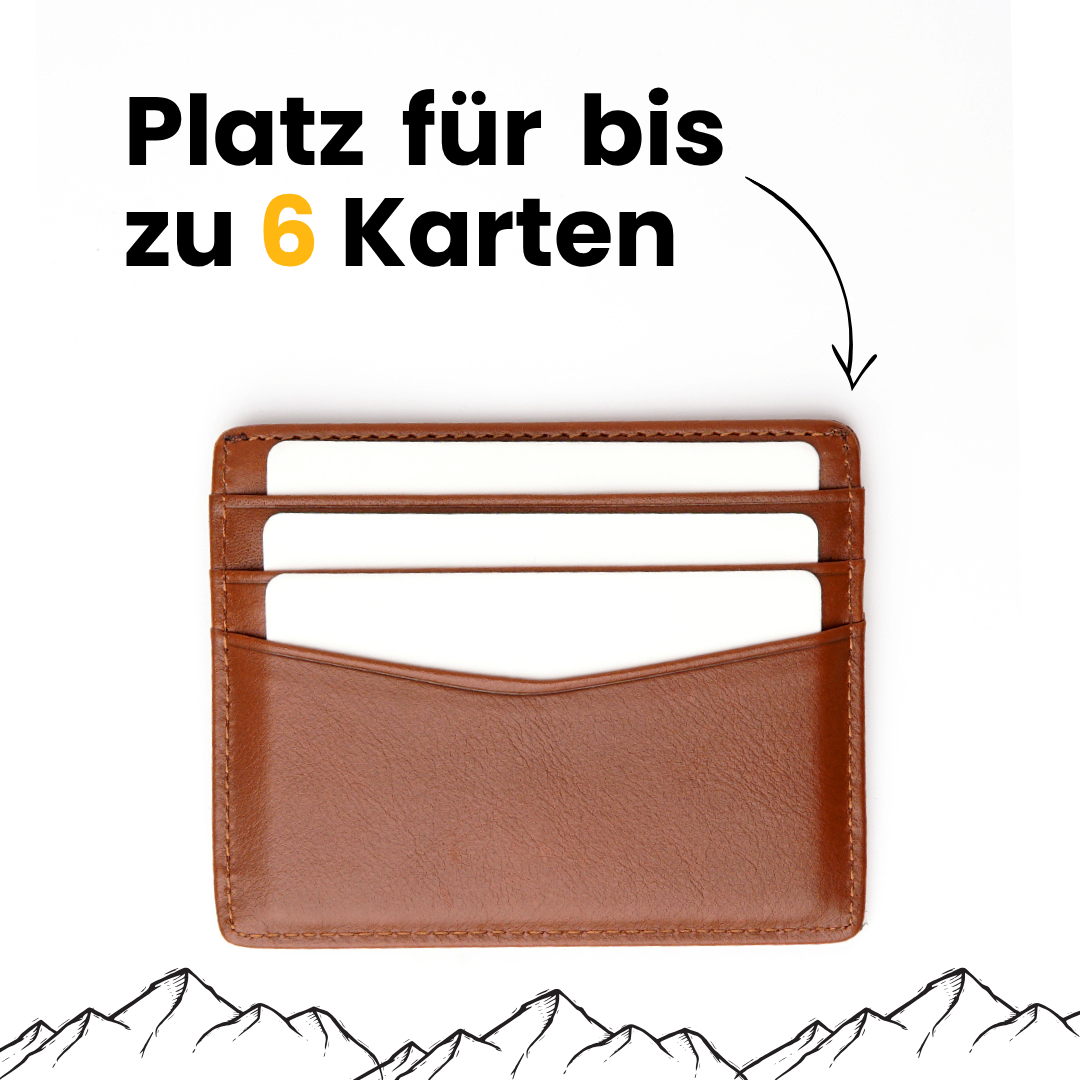 Schlankes Kartenetui aus Echtleder