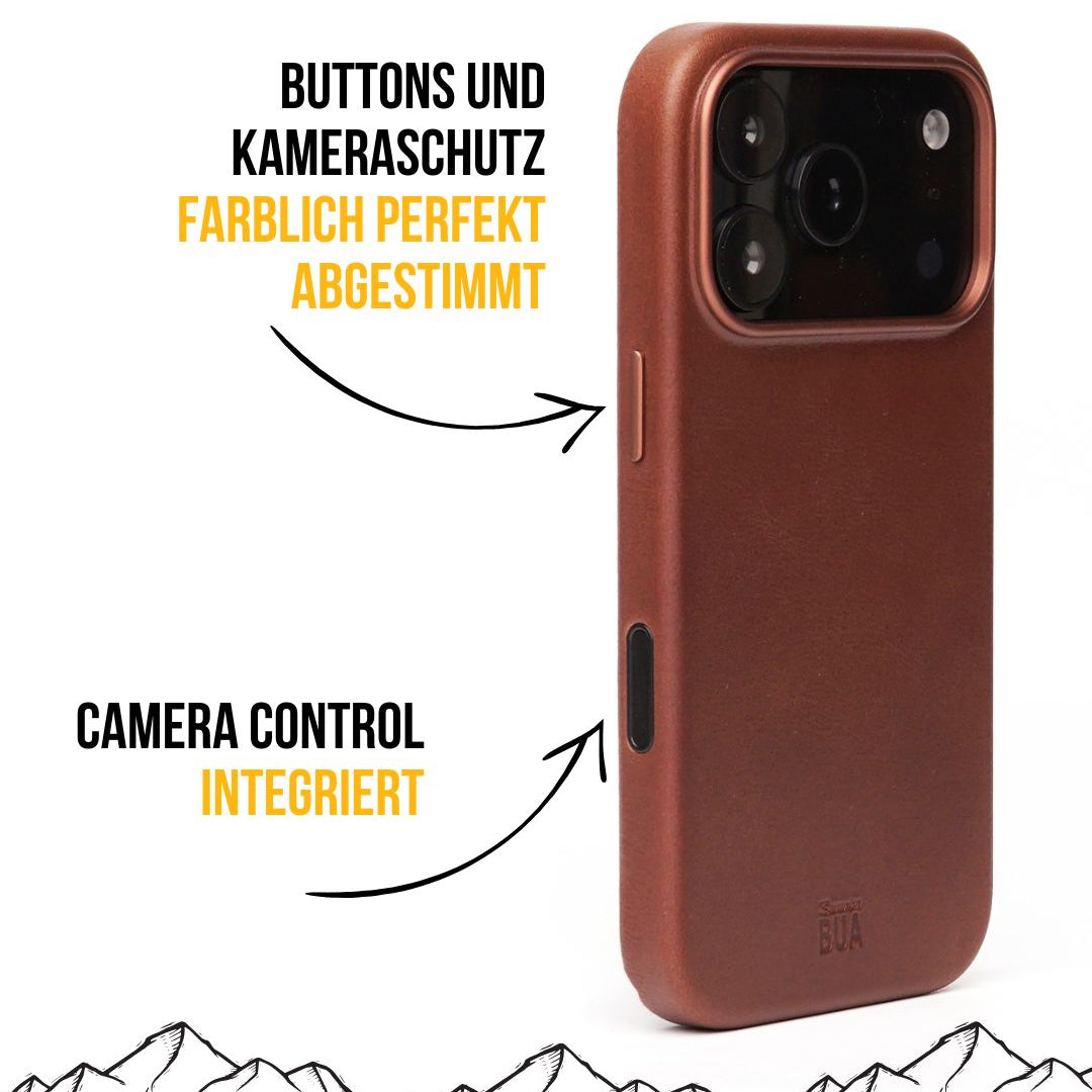 Braune iPhone 17 Leder-Hülle mit MagSafe Produktinformationen