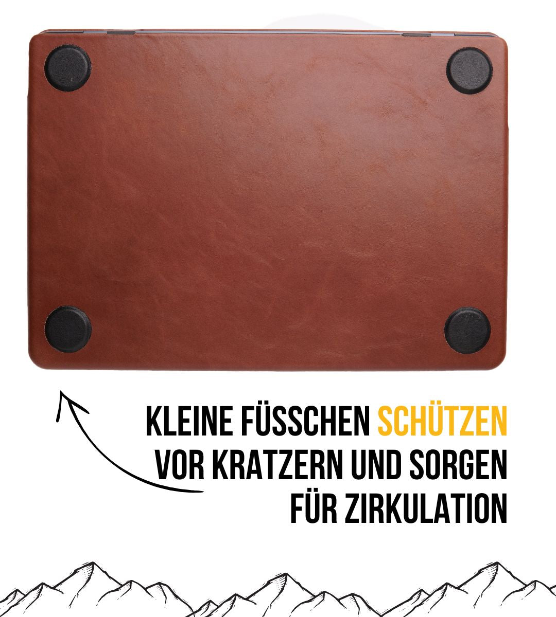 Fesche MacBook Pro und MacBook Air Hülle aus echtem Leder - Braun