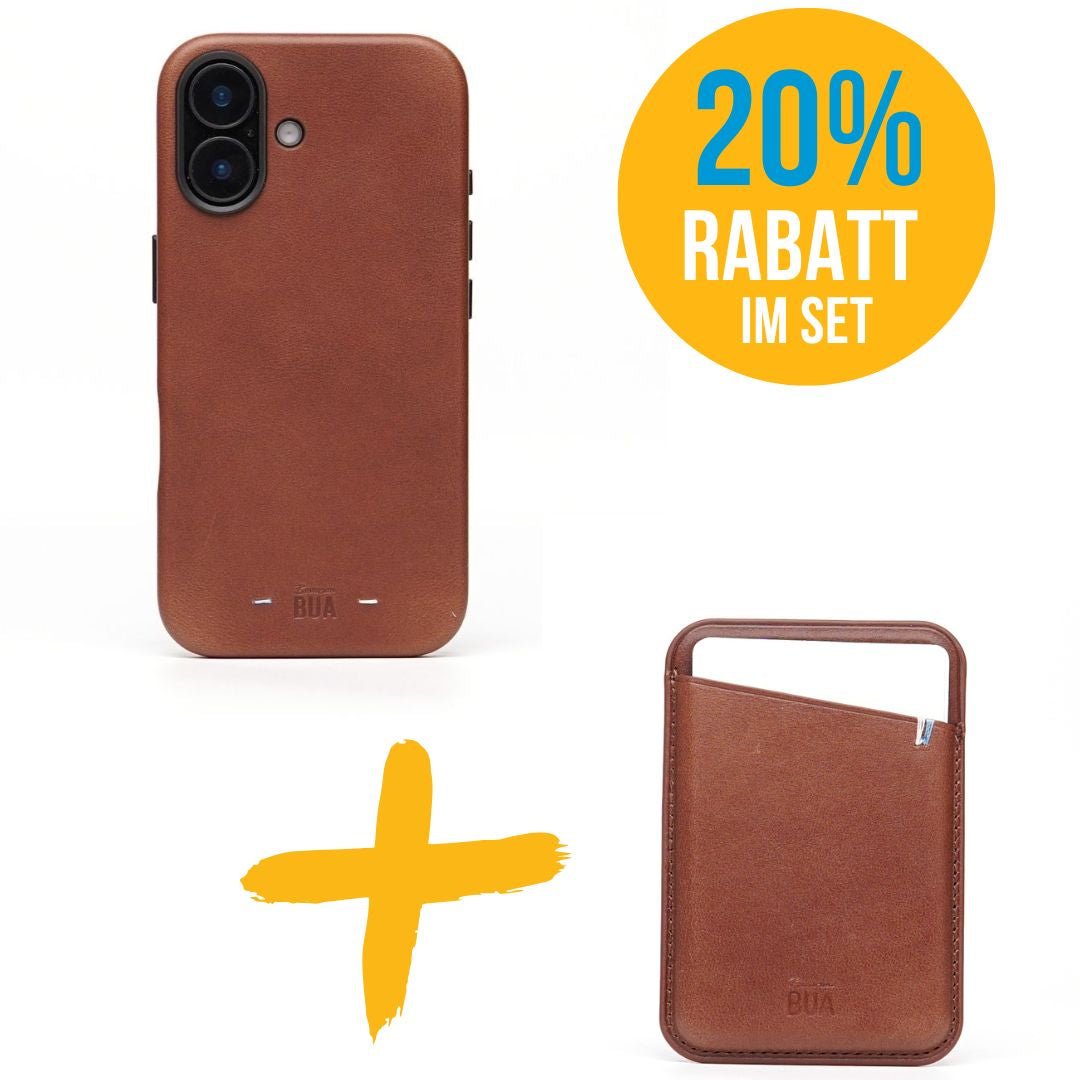 Set iPhone Hülle mit MagSafe Wallet | Braun