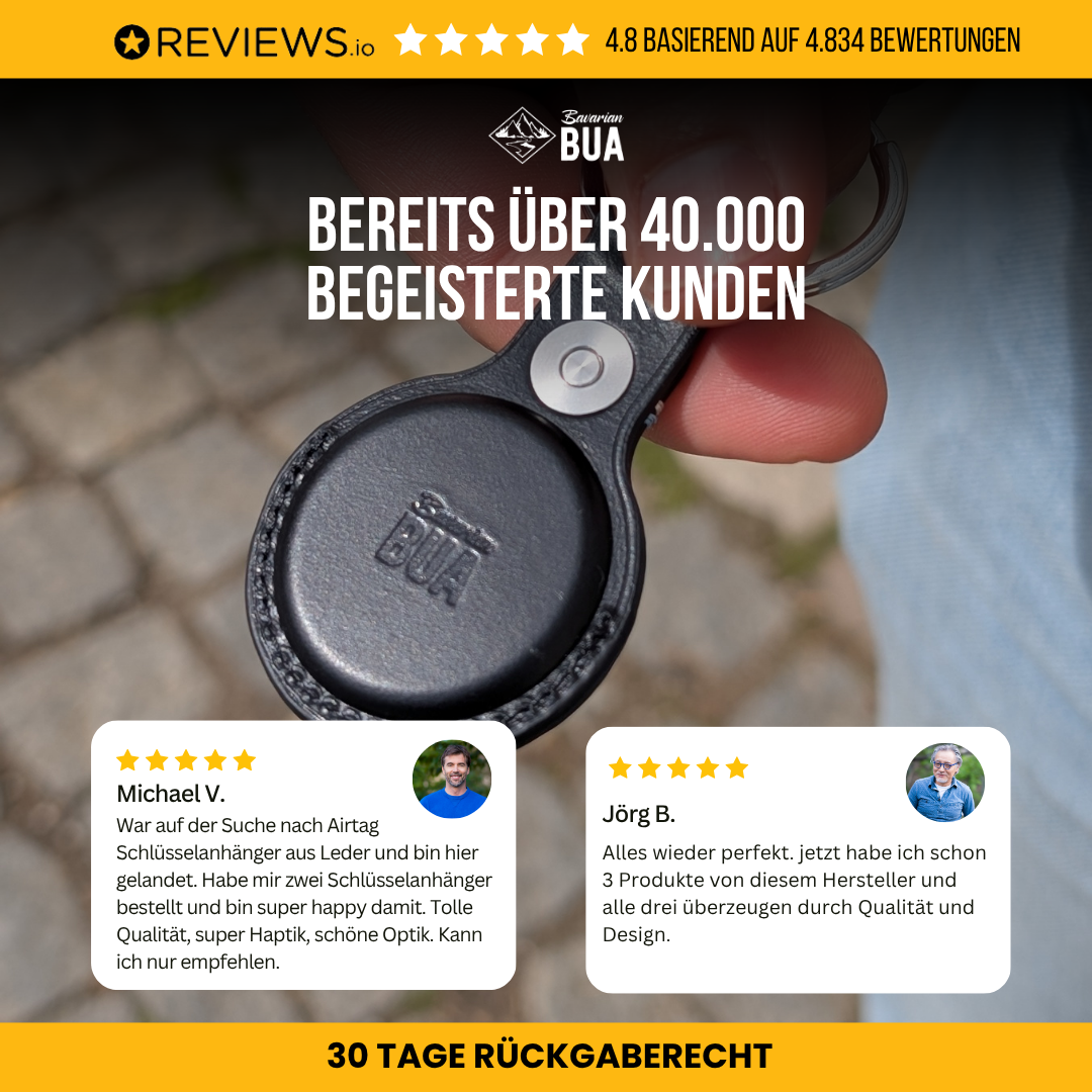 Leder Hülle für AirTag als Schlüsselanhänger