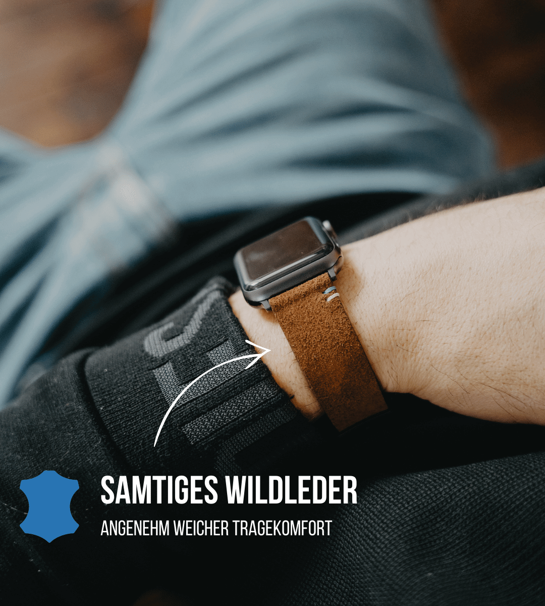 Apple Watch® Set Wildlederbandl | Mittelbraun + Grau