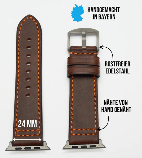 Robustes Armband für die Apple Watch Ultra aus Echtleder