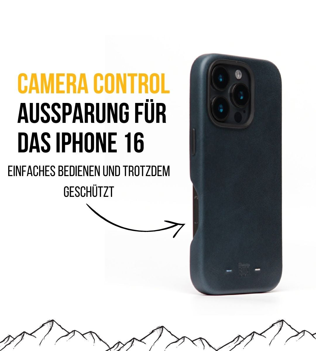 Leder Hülle für iPhone mit MagSafe | Blau