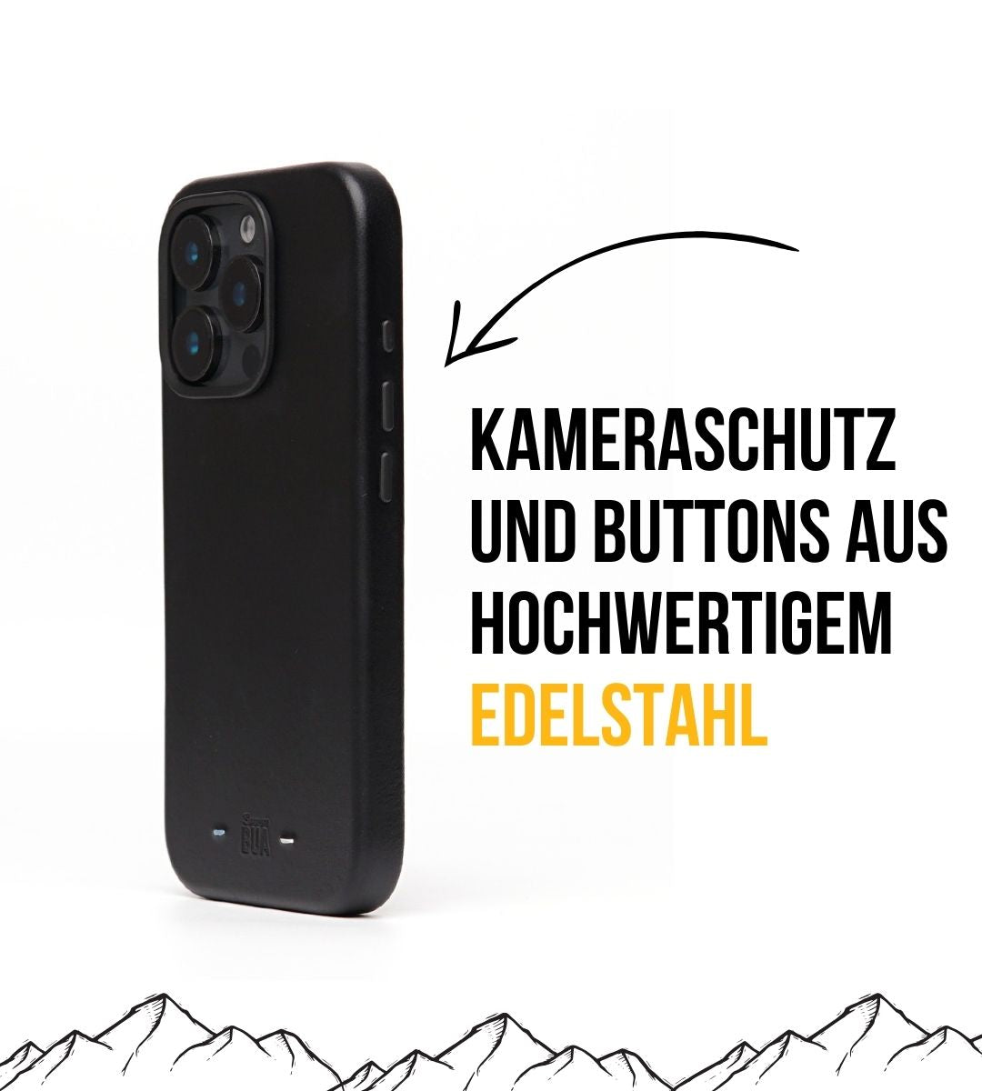 Leder Hülle für iPhone mit MagSafe | Schwarz