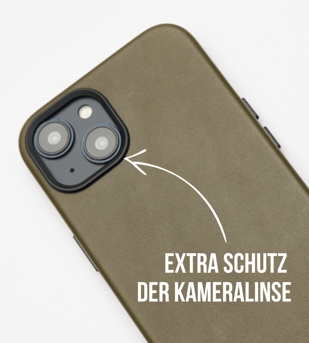 Leder Hülle für iPhone mit MagSafe | Olive