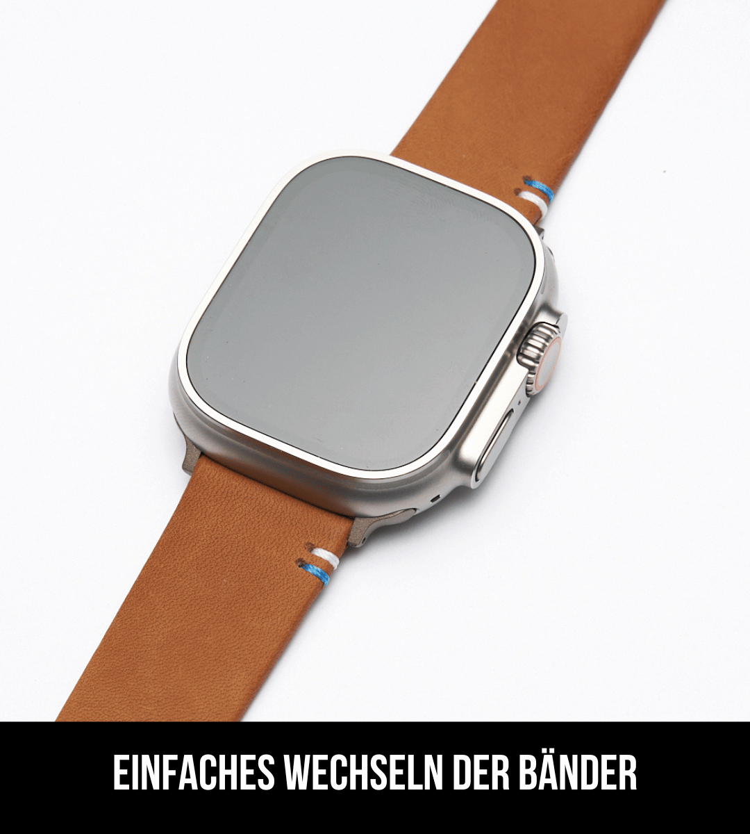 Apple Watch® Lederbandl | Hellbraun Edelweiß