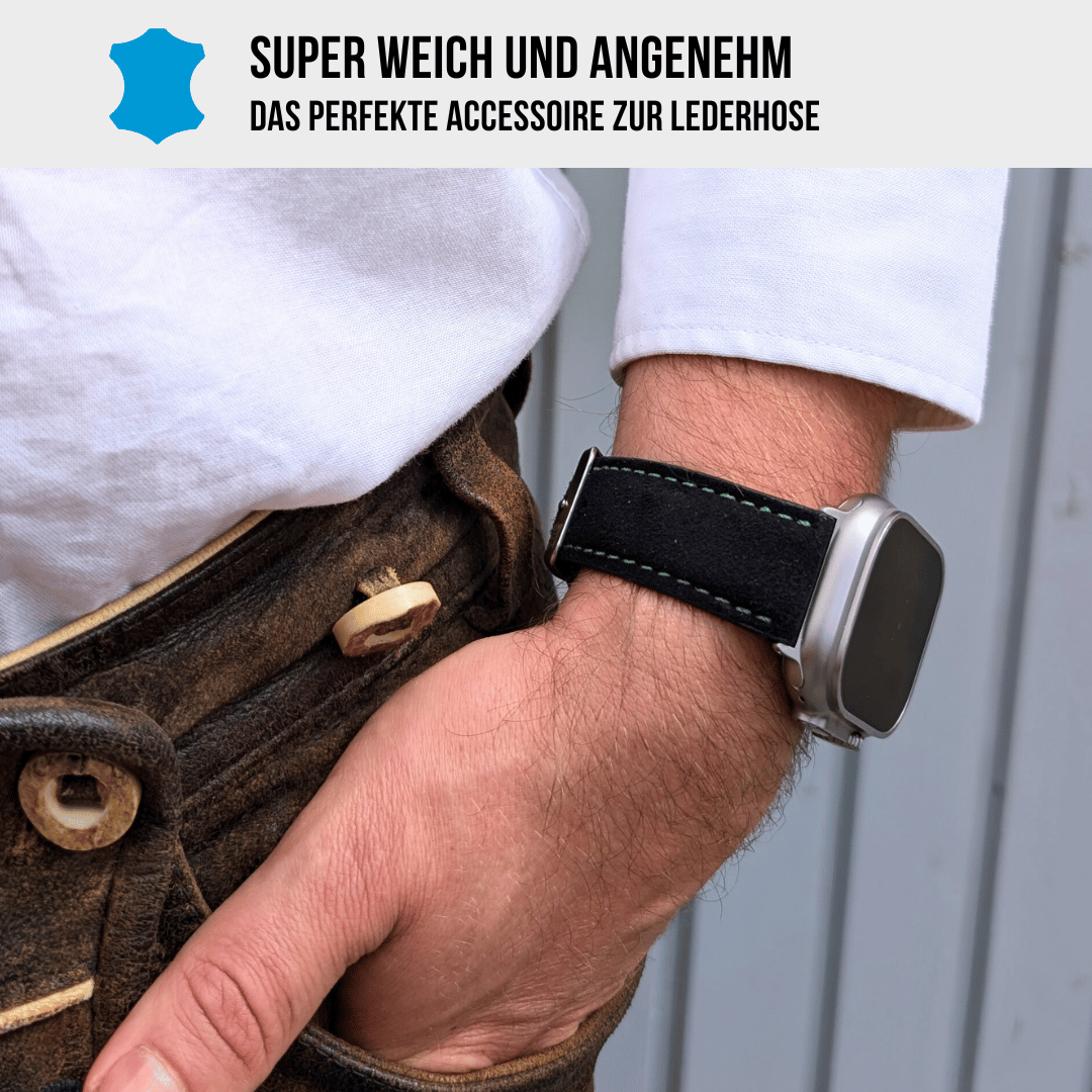 Armband für die Apple Watch Ultra aus Lederhosenleder