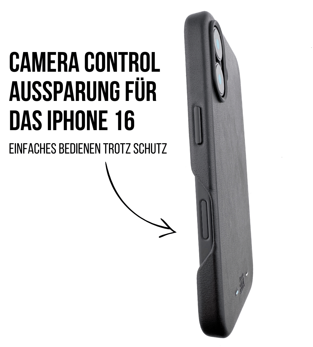 Set Hülle + Band | Hülle für dein iPhone + Robustes Echtlederband, schwarz