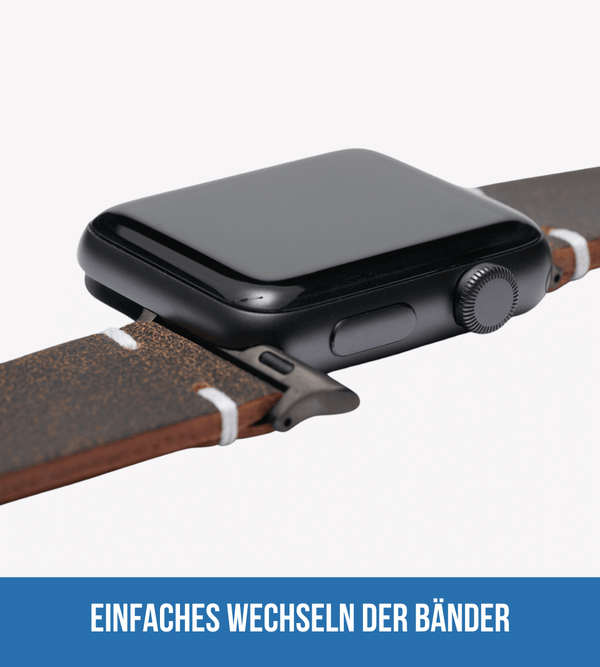 Apple Watch® Rindlederband | Dunkelbraun Rough Herz